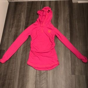 Pink hooded shirt
